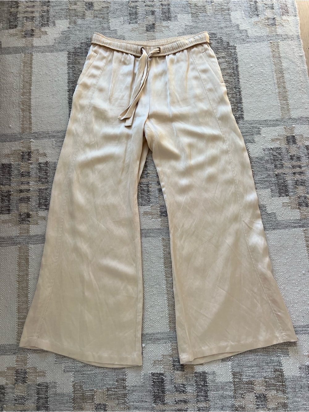 Zimmermann Wide-Leg Satin Drawstring Pants